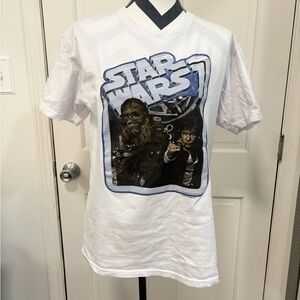 Star Wars Graphic Tee Short Sleeve White/Blue Fandom Retro Chewy‎ Luke Skywalker